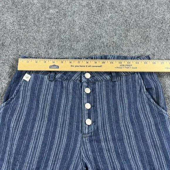 Jaded Gypsy Pants Womens Small Blue Spiral Cluster Denim Cargo Striped Jogger